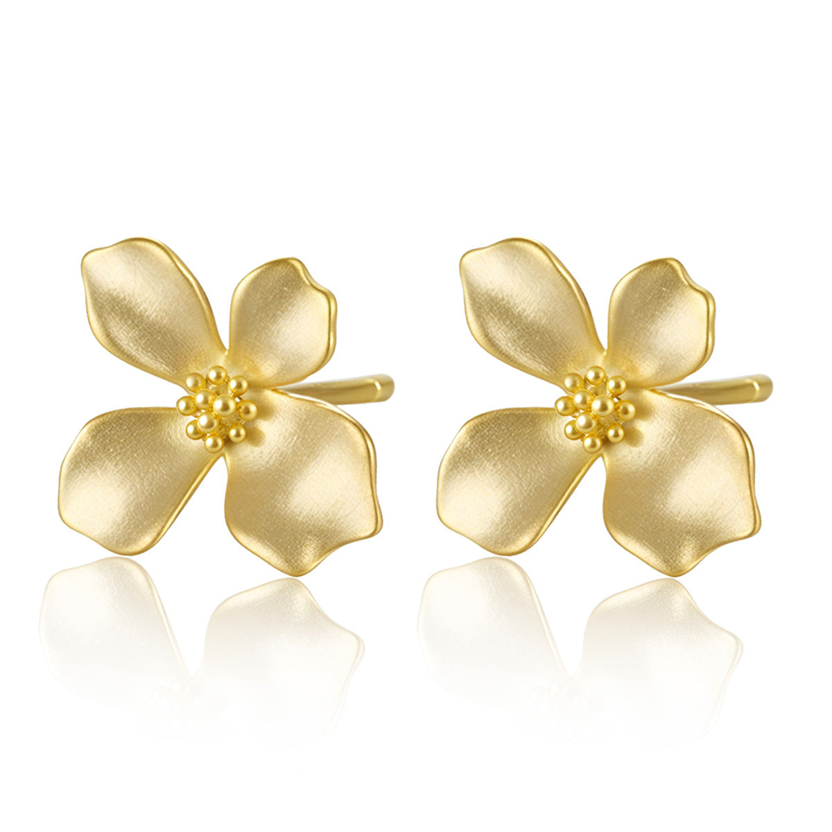 Satin Floral Stud Earrings