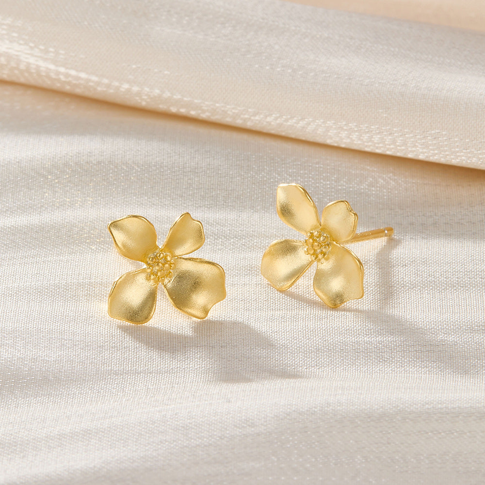 Satin Floral Stud Earrings – wholesale stud earrings