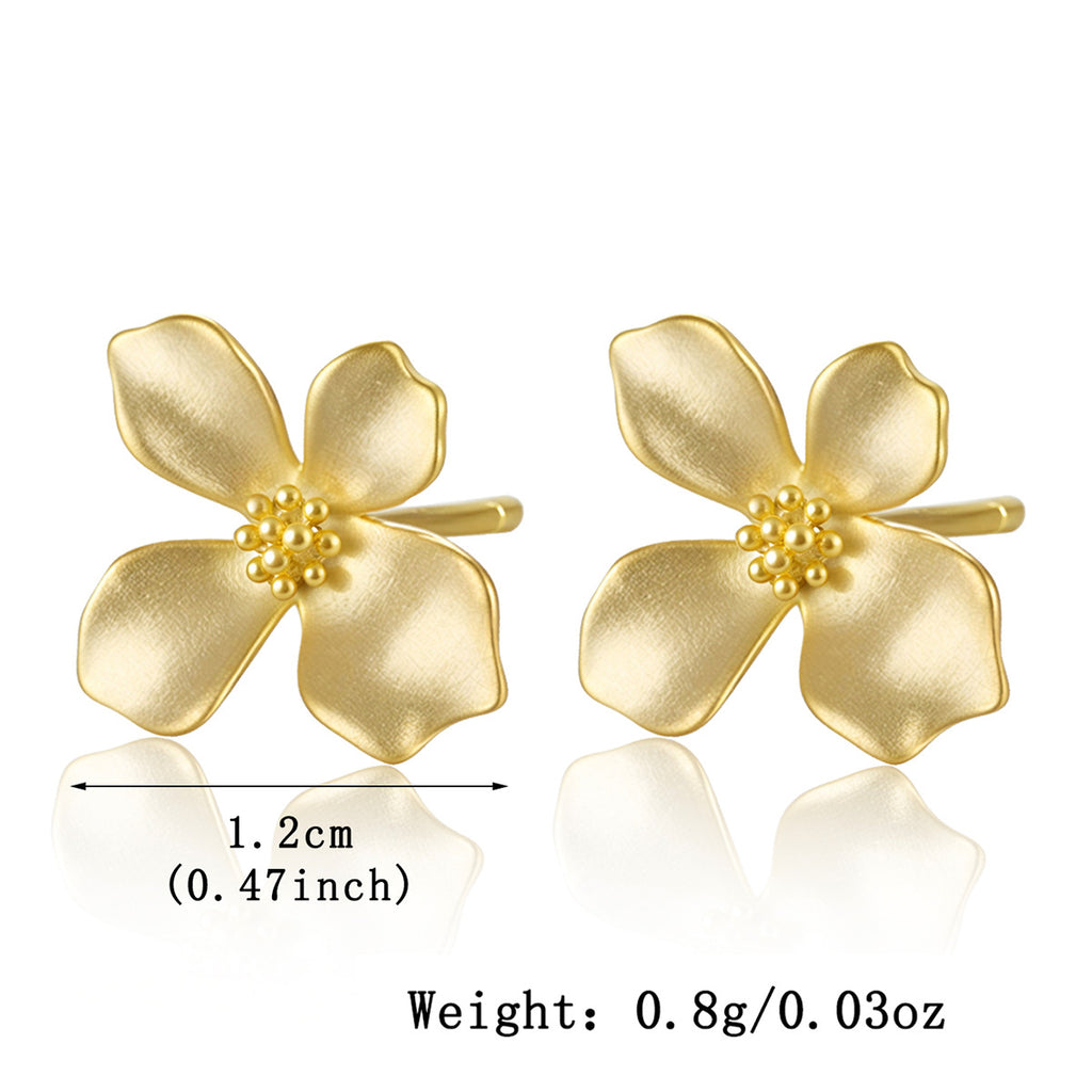 Satin Floral Stud Earrings – image 5