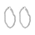 Organic Branch Texture Oval Hoop Earrings – image 6