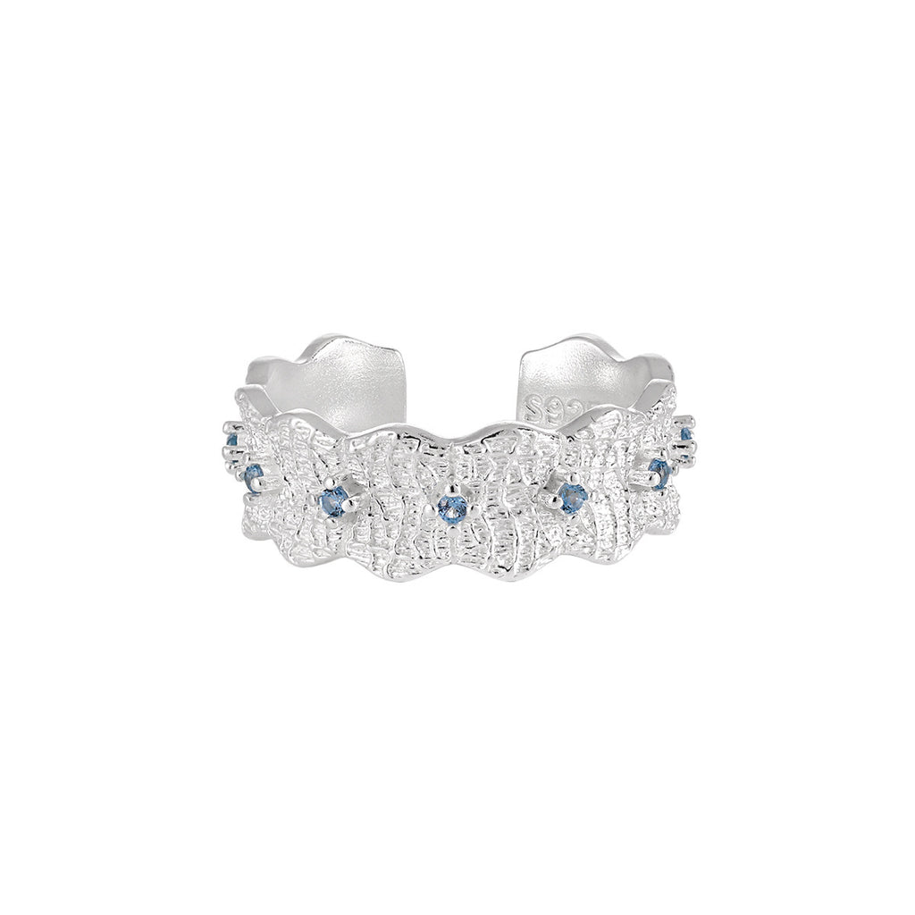 Textured Lace CZ Open Ring – image 5