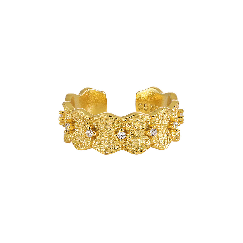 Textured Lace CZ Open Ring – image 6