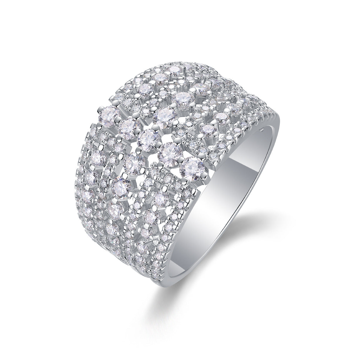 Large 133-Stone Moissanite Ring