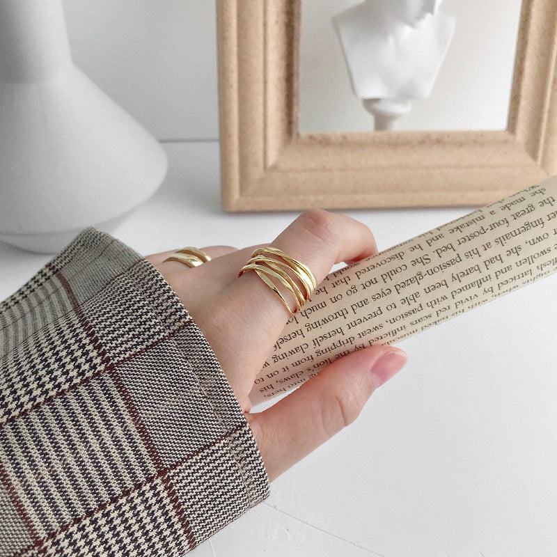 Layered Crisscross Statement Ring – detail view 3