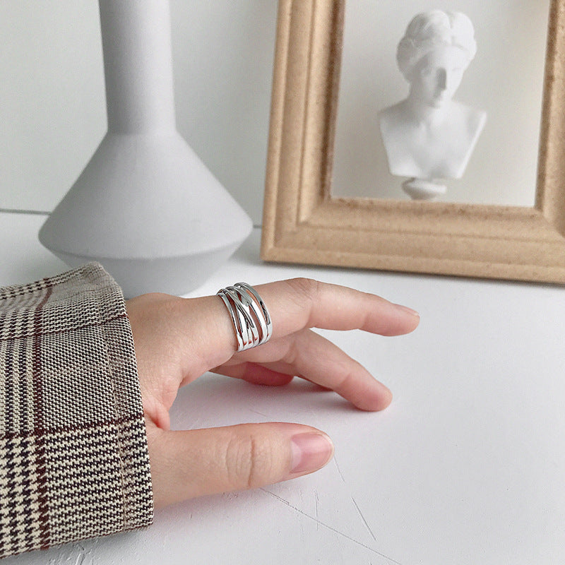 Layered Crisscross Statement Ring – image 4