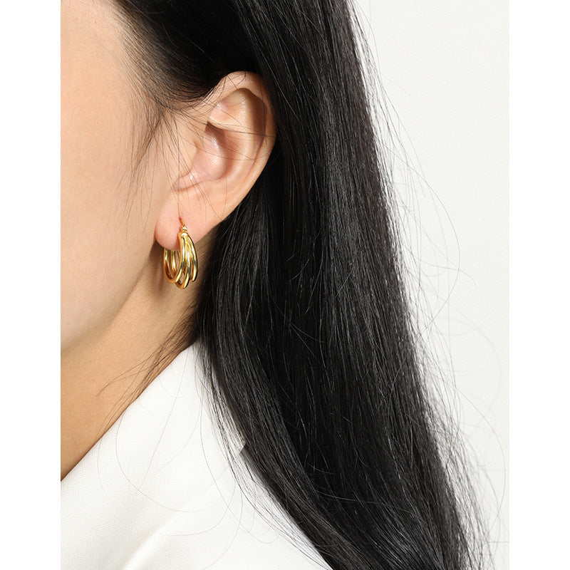 Layered Multi-Hoop Earrings – image 4