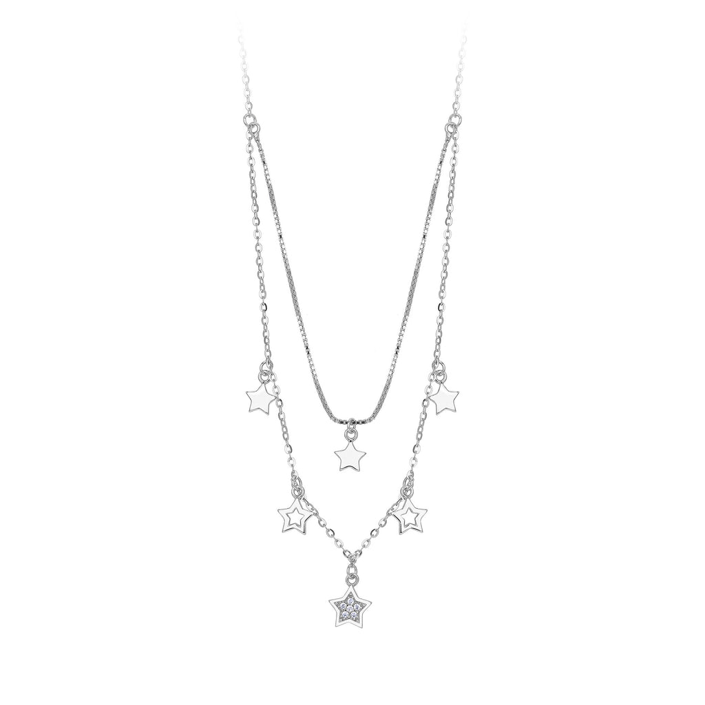 Dainty CZ Layered Star Charm Necklace – image 5