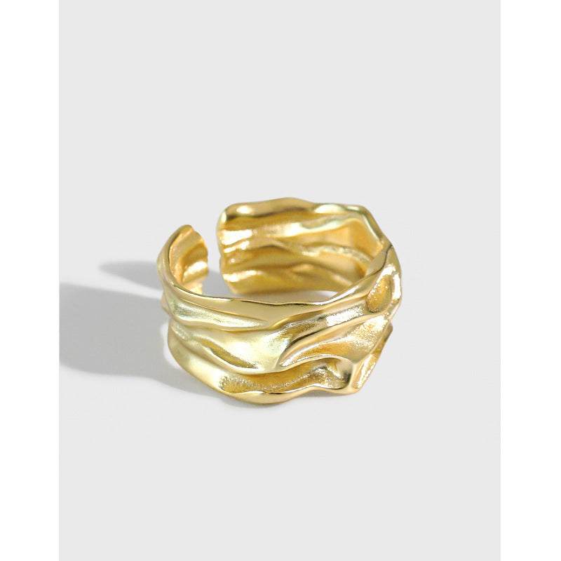 Layered Wave Open Ring