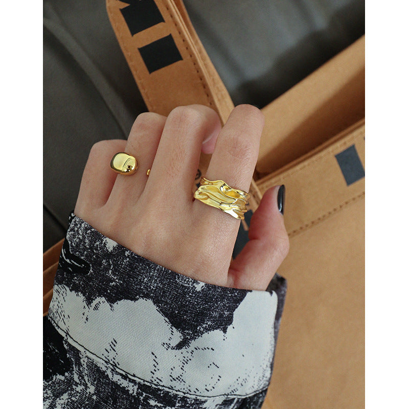Layered Wave Open Ring – image 4