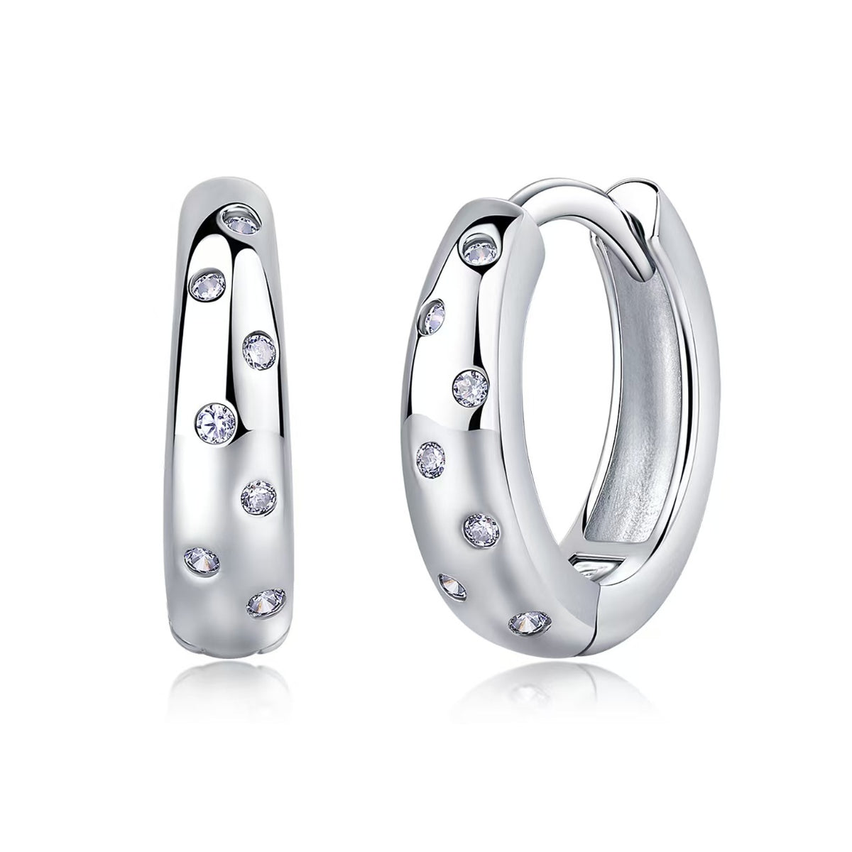 Moissanite Starry Sky Hinged Hoop Earrings – wholesale moissanite jewelry