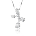 Lily of the Valley Zircon Inlaid Pendant Necklace