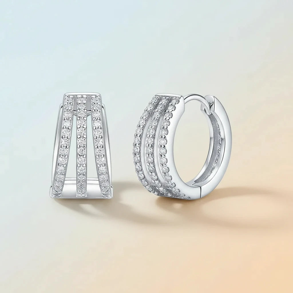 Long 78-Stone Moissanite Earrings