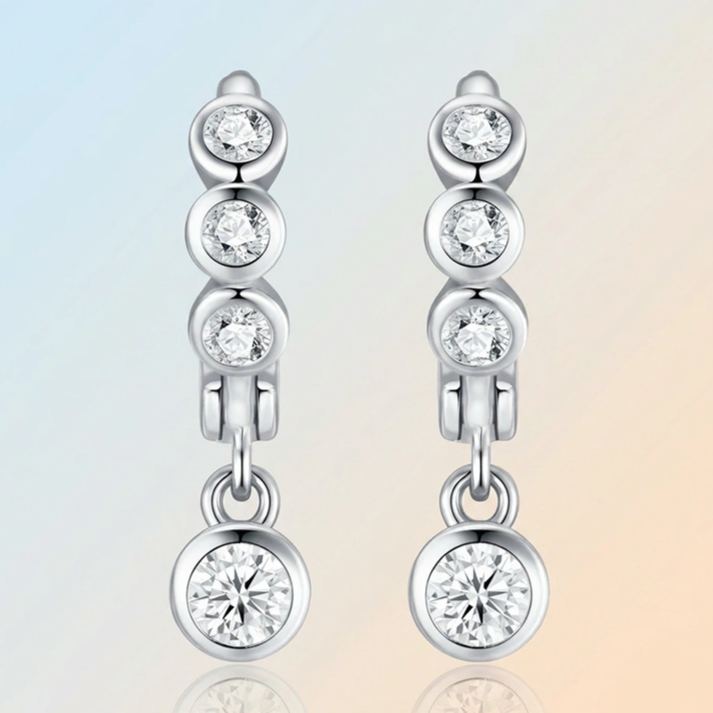 Long Forest-Style Sweet Moissanite Earrings