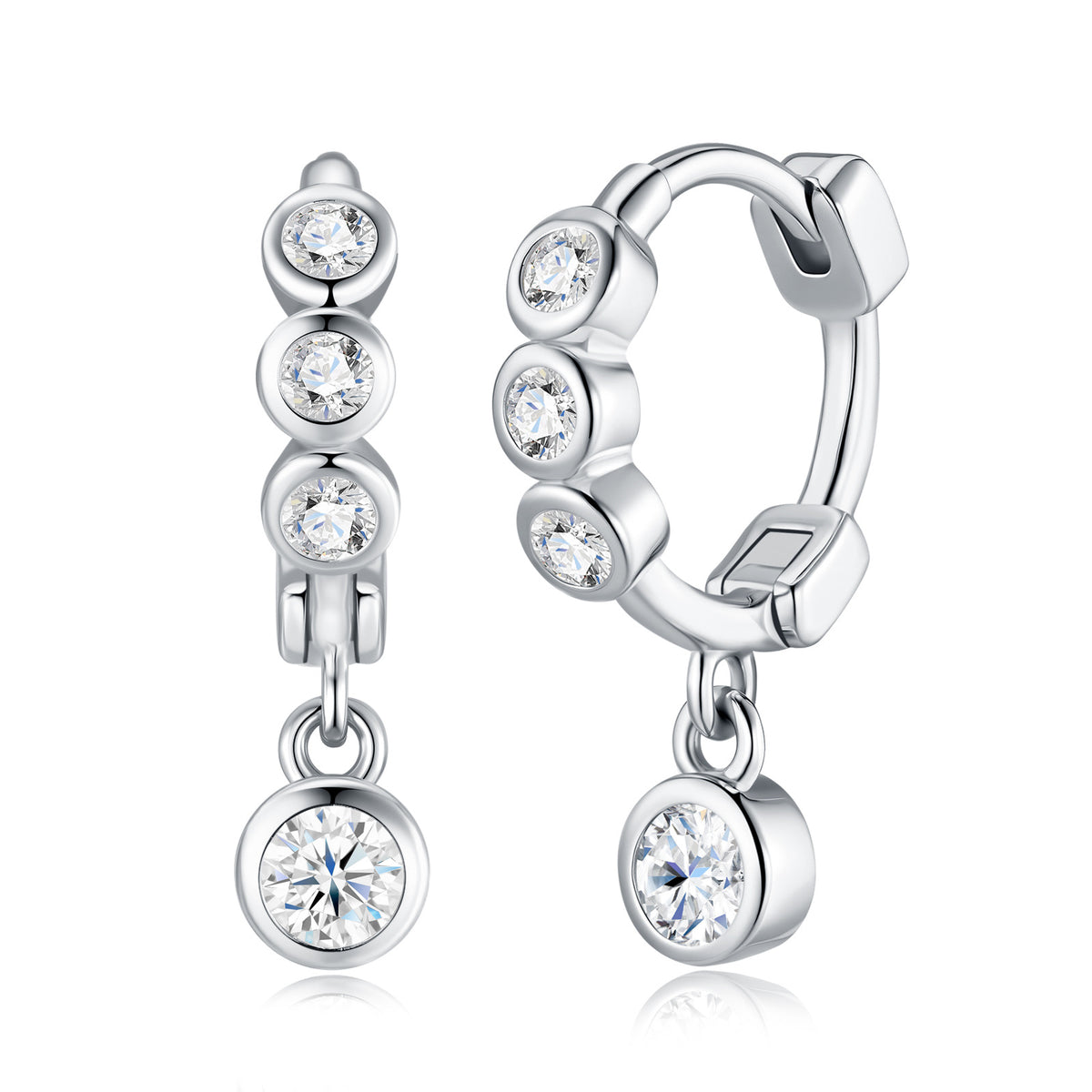 Long Forest-Style Sweet Moissanite Earrings – detail view 3