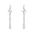 Long Moissanite Stud Earrings