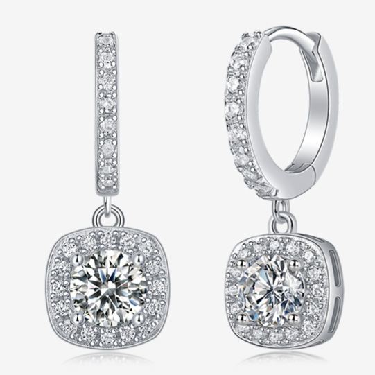 Long Round Moissanite Earrings – wholesale moissanite jewelry