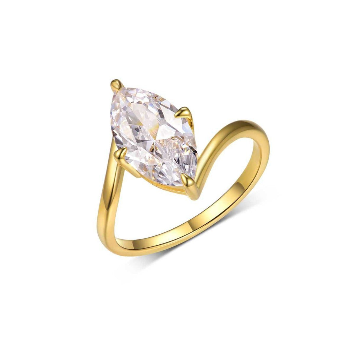 Marquise Moissanite Solitaire Ring