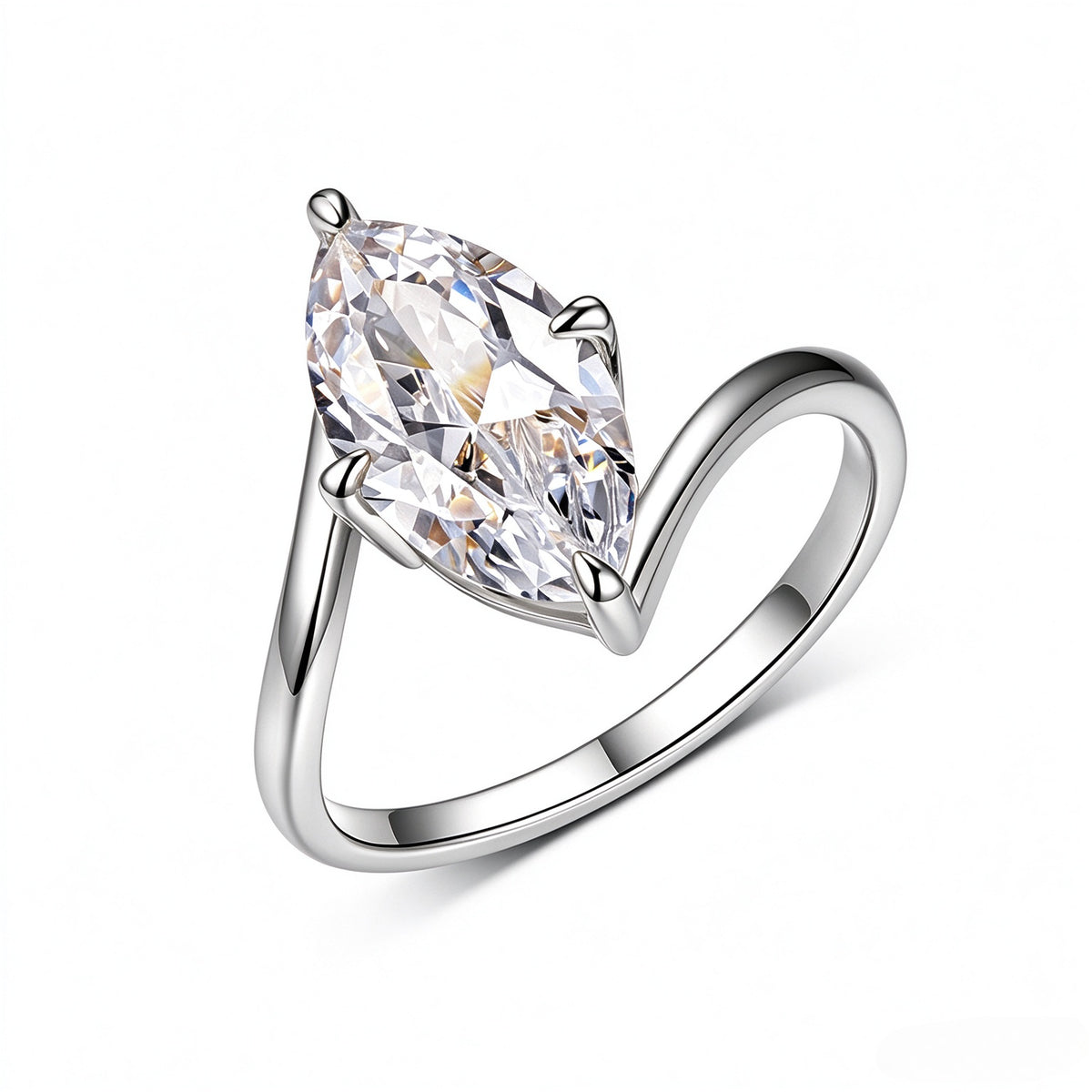 Marquise Moissanite Solitaire Ring – image 5