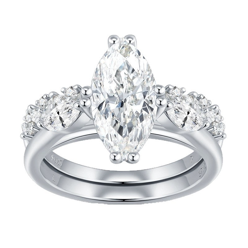 Marquise-Cut Stackable Moissanite Ring