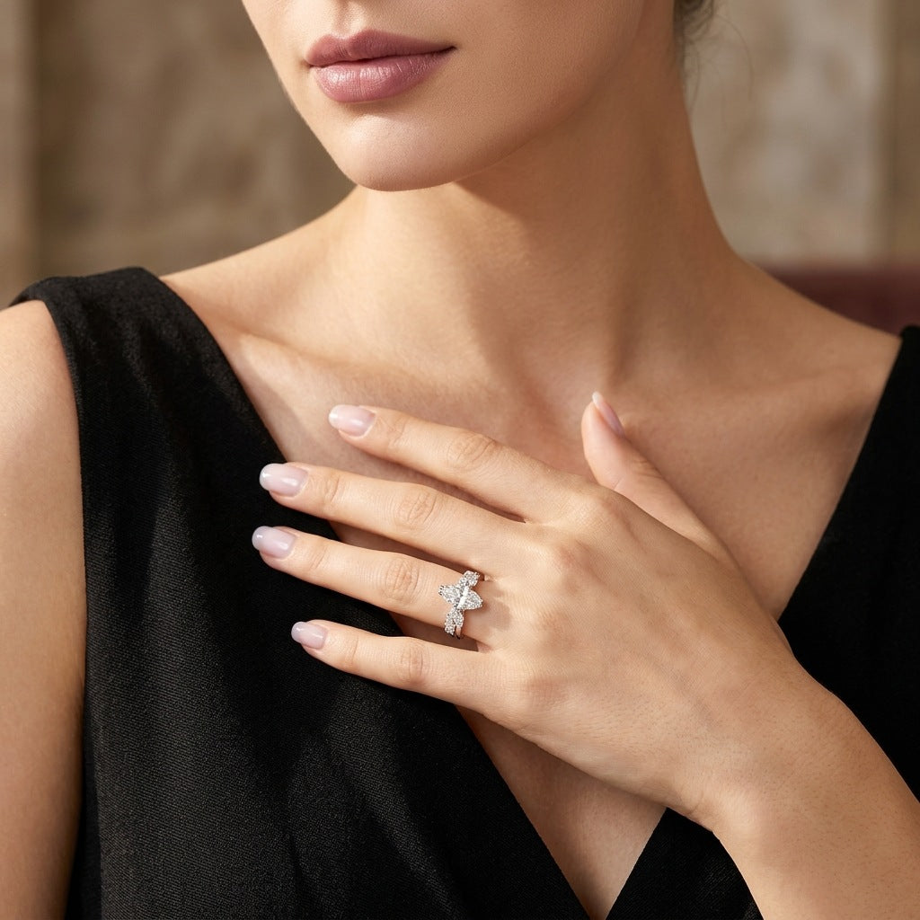 Marquise-Cut Stackable Moissanite Ring – image 5