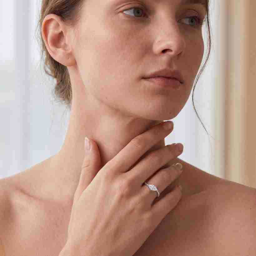 Marquise Lab Grown Diamond Solitaire Ring – image 4