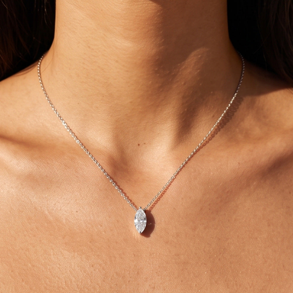 Marquise Moissanite Solitaire Necklace
