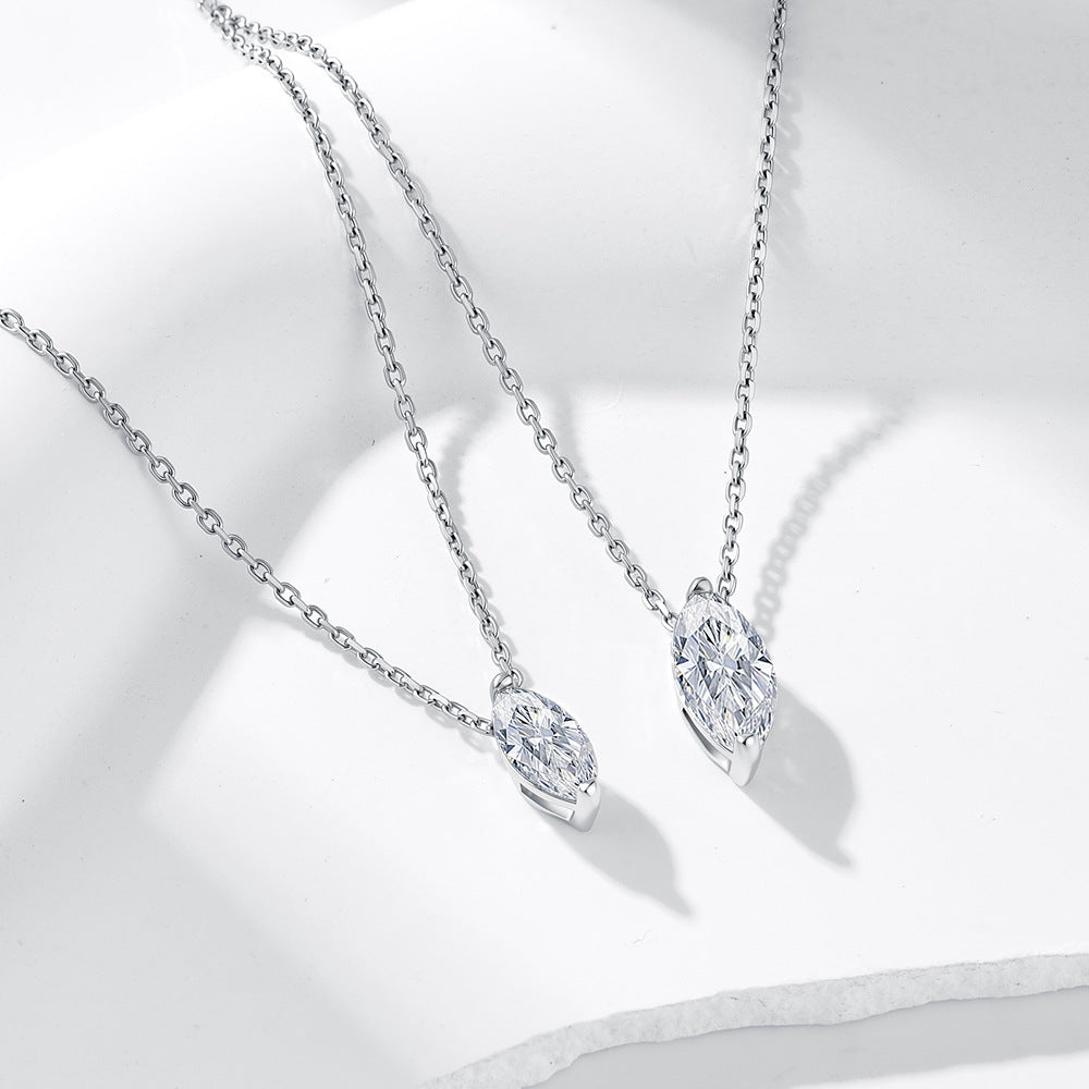 Marquise Moissanite Solitaire Necklace – detail view 3