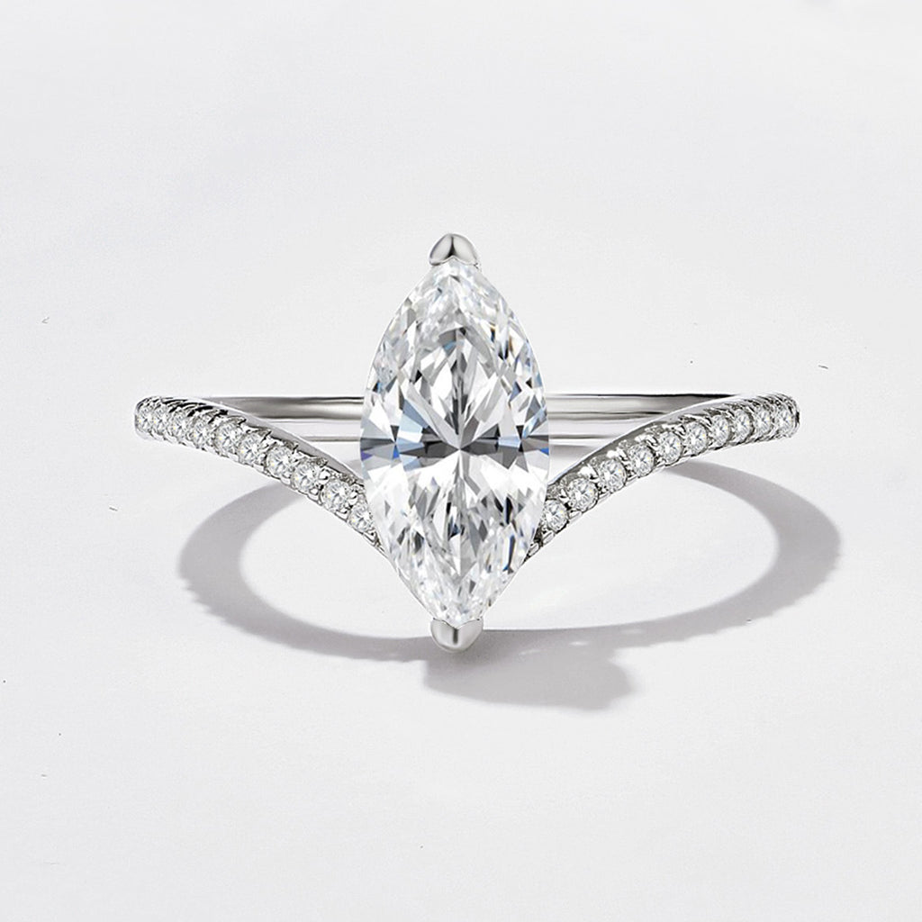 Marquise Moissanite V Shape Ring – wholesale moissanite rings