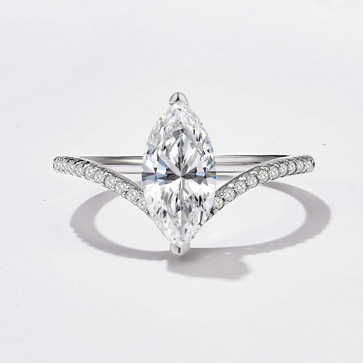 Marquise Moissanite V Shape Ring – wholesale moissanite rings