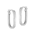 Matte Textured Elongated Oval Hoop Earrings – image 5