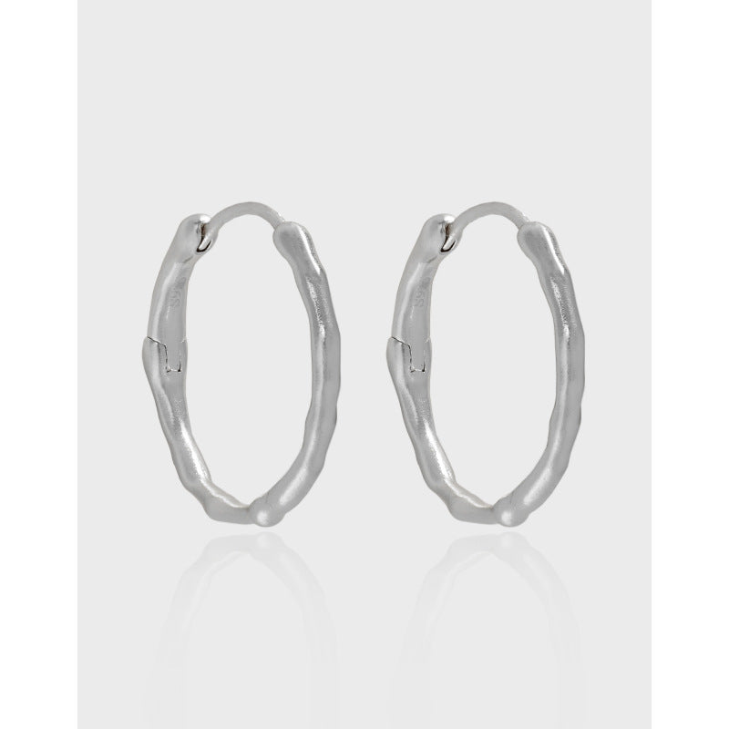 Matte Textured Organic Hoop Earrings