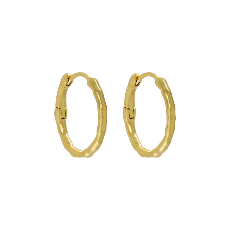 Matte Textured Organic Hoop Earrings – image 10