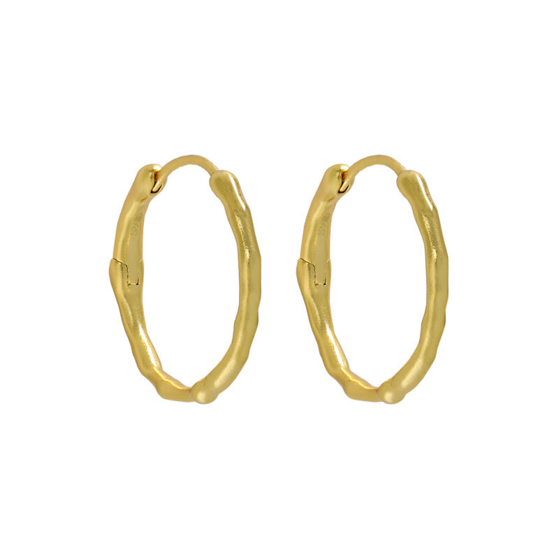 Matte Textured Organic Hoop Earrings – image 11