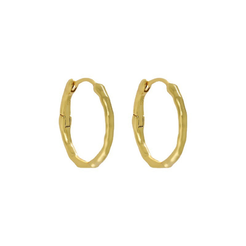 Matte Textured Organic Hoop Earrings – image 5