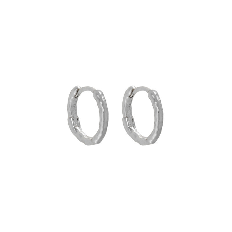 Matte Textured Organic Hoop Earrings – image 6