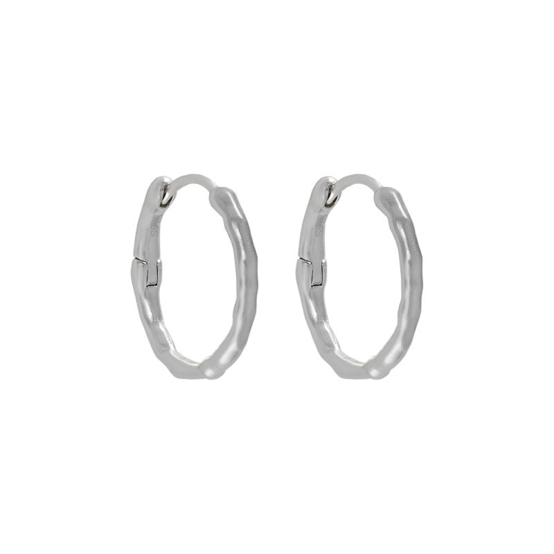 Matte Textured Organic Hoop Earrings – image 7