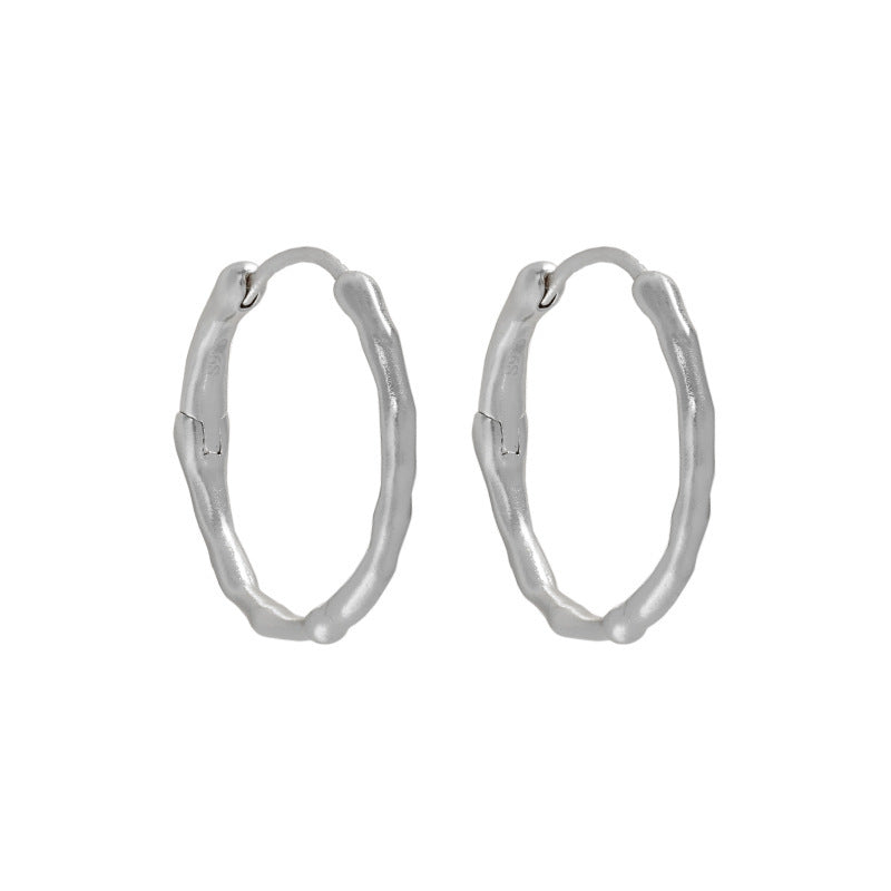 Matte Textured Organic Hoop Earrings – image 8