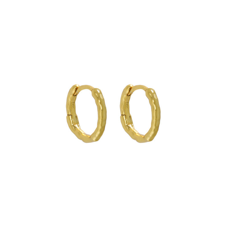 Matte Textured Organic Hoop Earrings – image 9