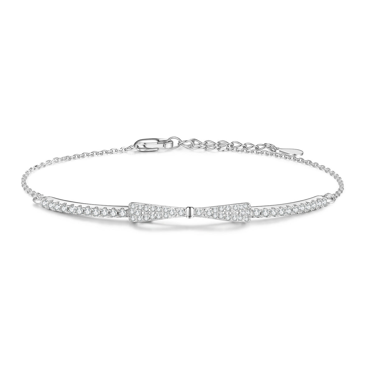 Micro-Pave Moissanite Bow Bracelet