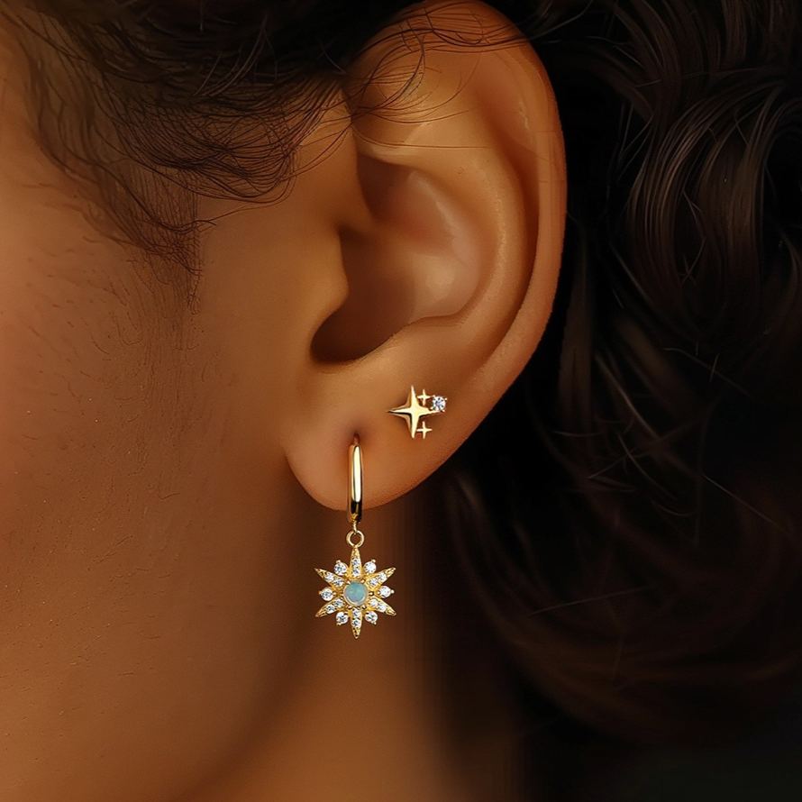 Micro-Set Opal Zircon Stud Earrings – image 4