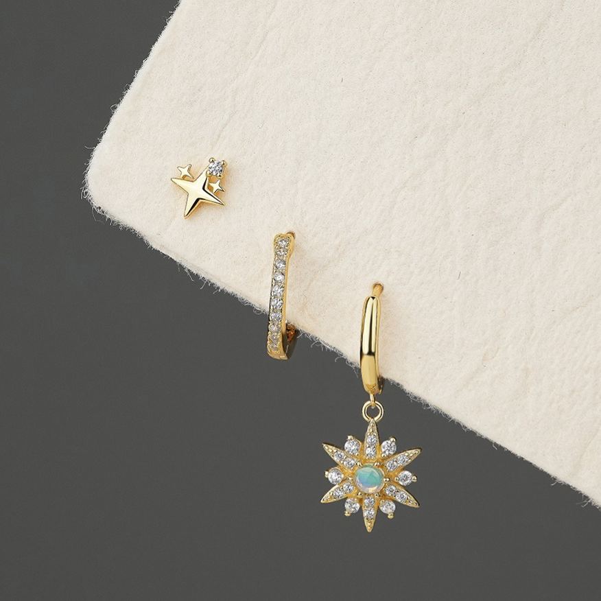 Micro-Set Opal Zircon Stud Earrings – image 5