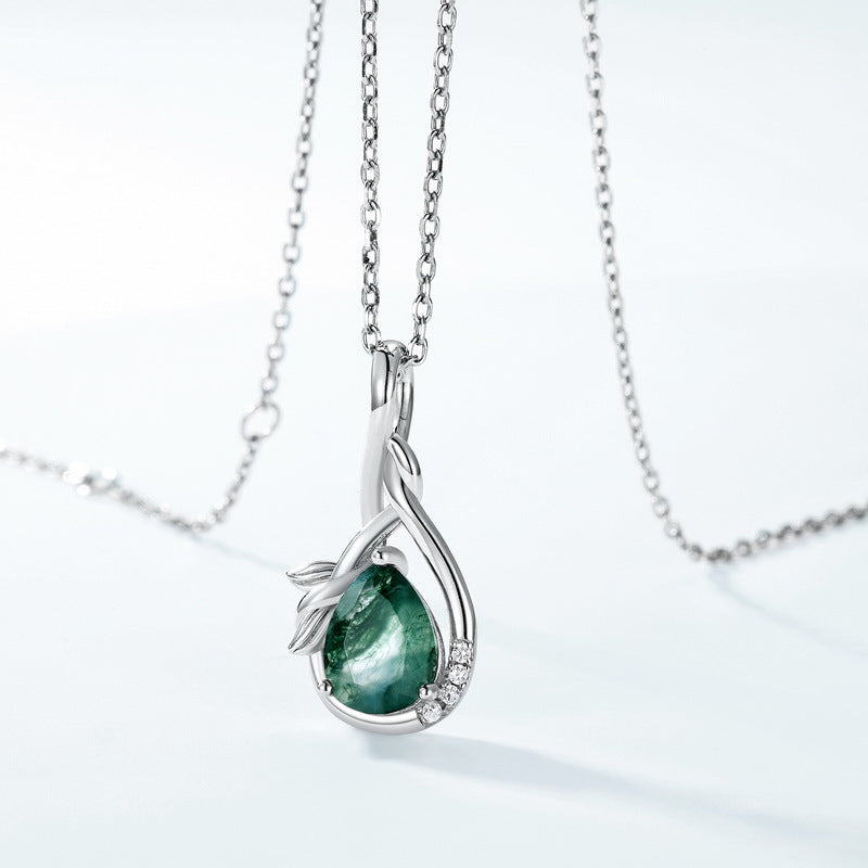 Miniature Green Moss Pendant Necklace – gemstone jewelry supplier