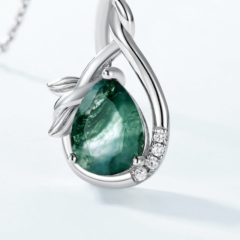 Miniature Green Moss Pendant Necklace – image 4