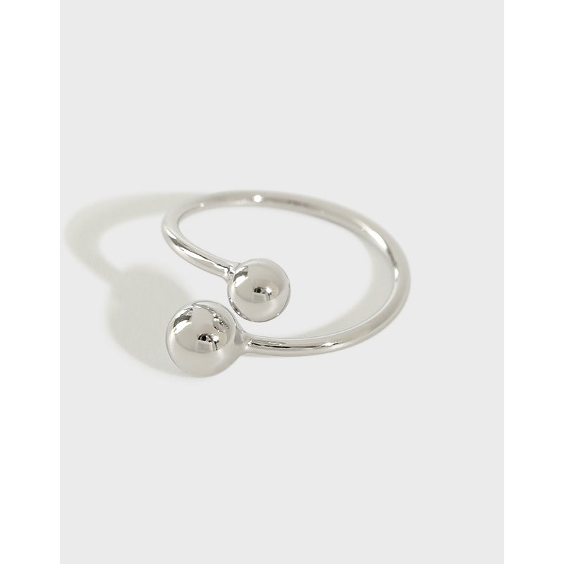 Minimalist Double Ball Open Ring