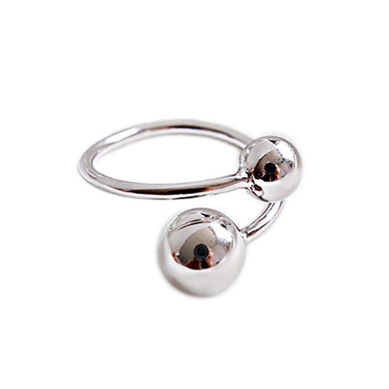Minimalist Double Ball Open Ring – image 5