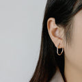 Minimalist Irregular Oval Hoop Earrings – image 4