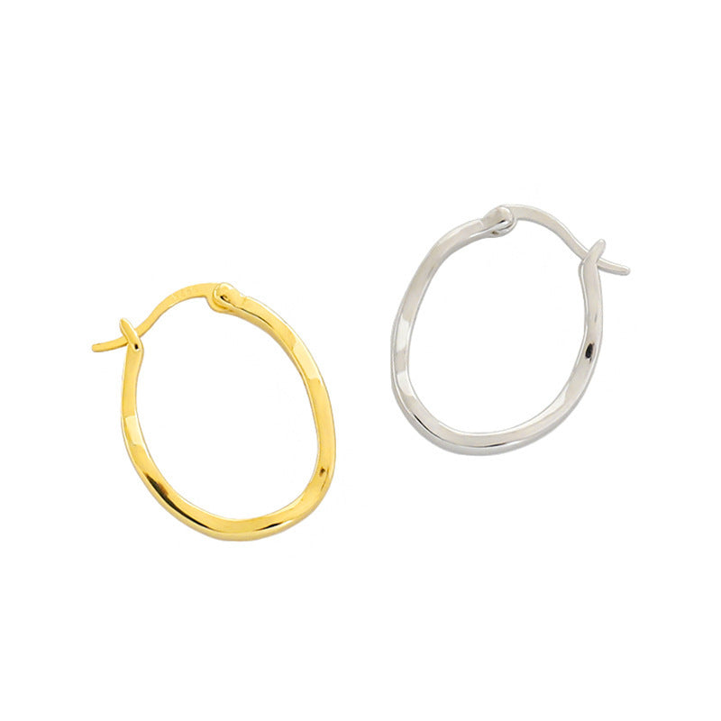 Minimalist Irregular Oval Hoop Earrings – image 5