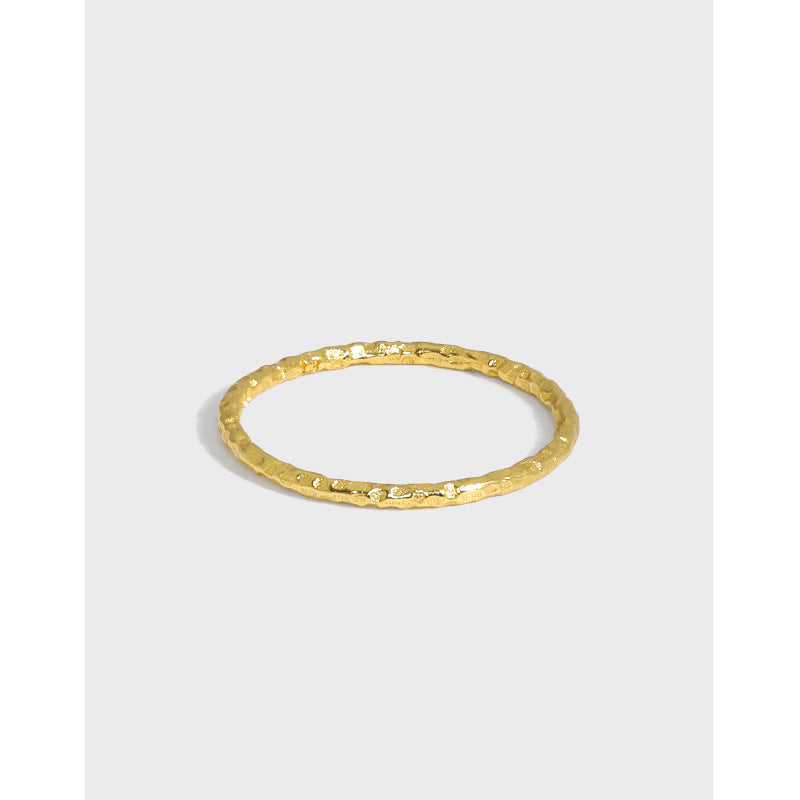 Minimalist Raw Texture Stacking Ring