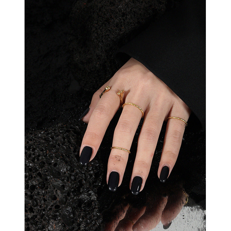 Minimalist Raw Texture Stacking Ring – image 4