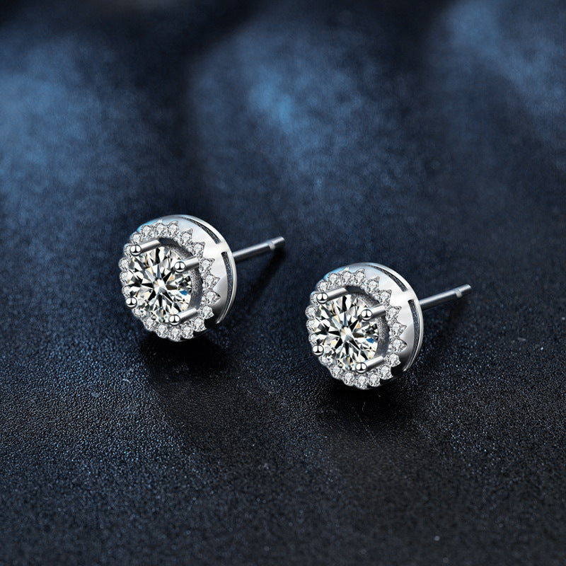 Minimalist Round Moissanite Stud Earrings – wholesale moissanite jewelry